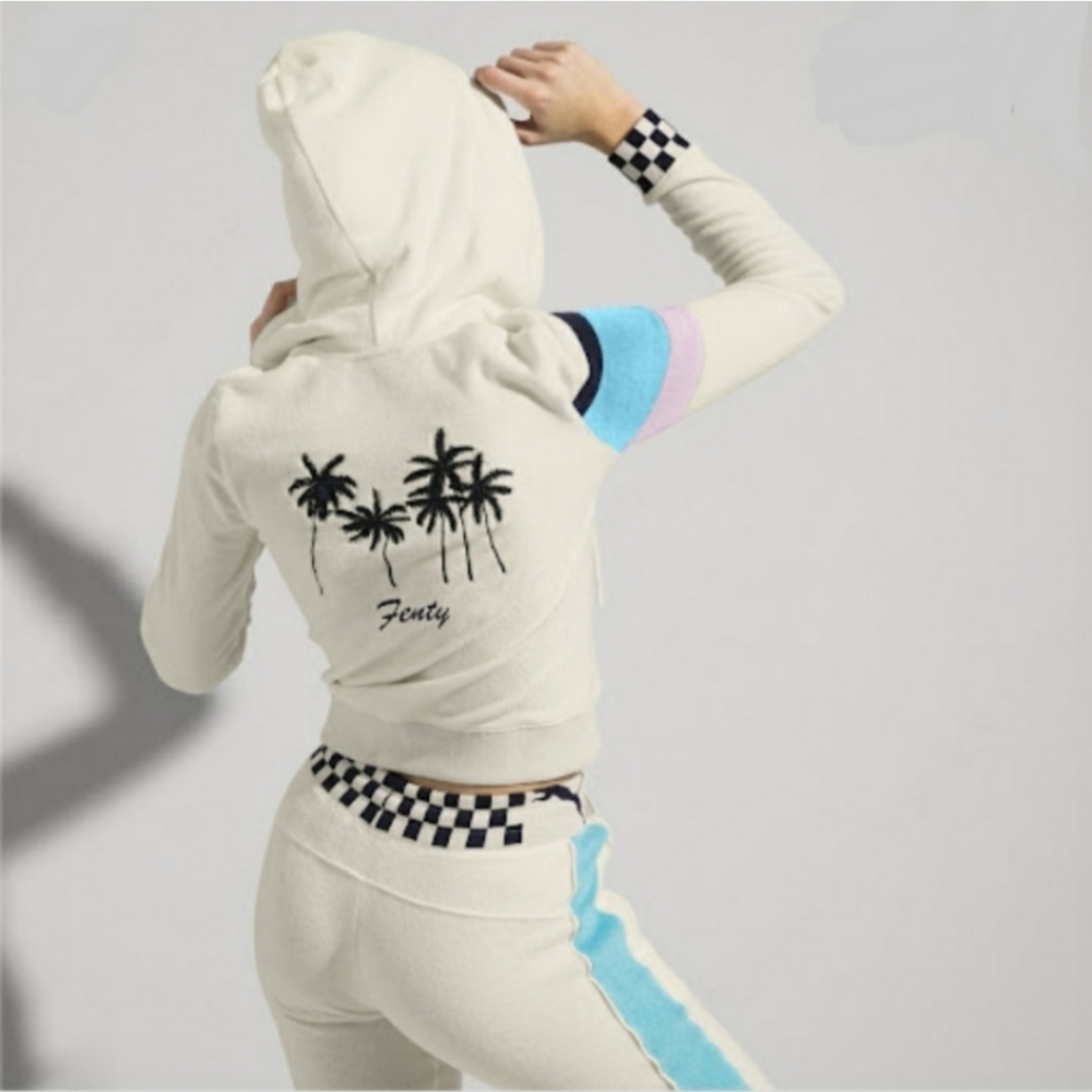 Fenty X Puma Terrycloth Zip-Up Racing Track Hooded Jacket Small